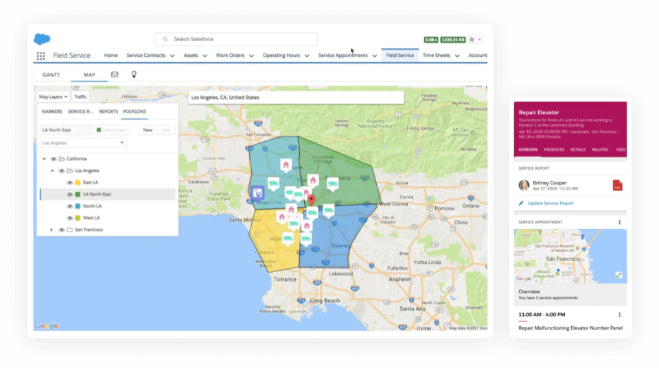 screenshot of Salesforce Field Service